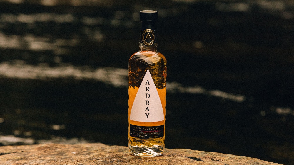 Ardray Whisky bottle on rock