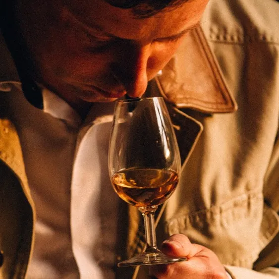 ardray man smelling blended scotch whisky liquid
